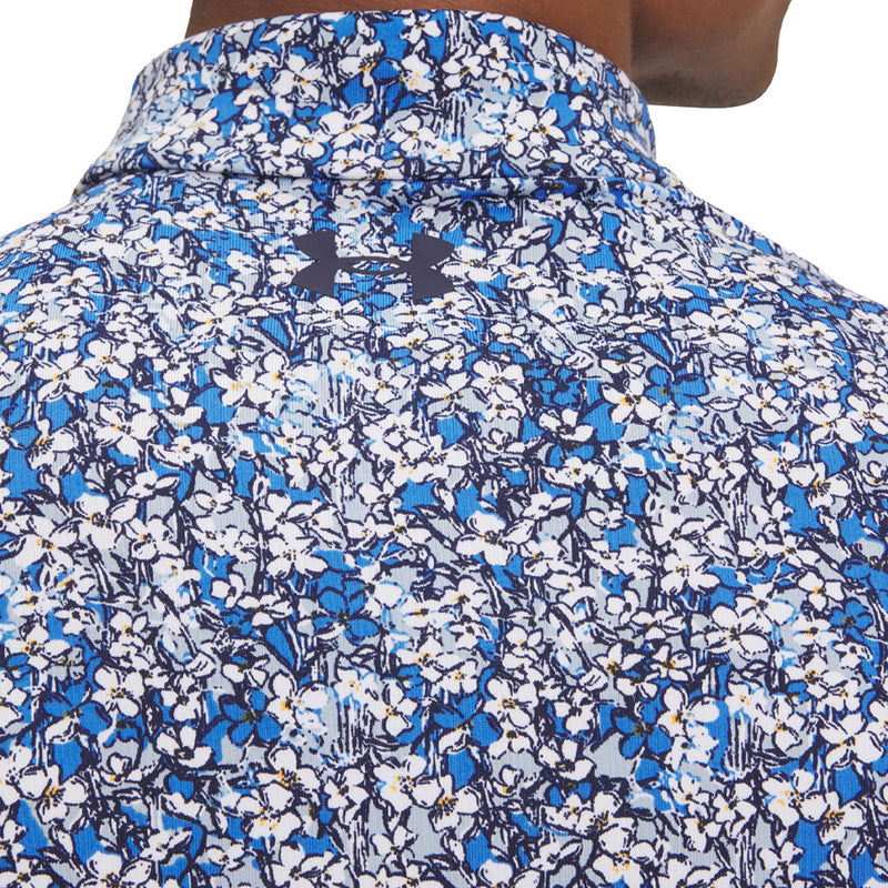 Under Armour Playoff 3.0 Printed Polo Shirt - Blue Atlantis/White/Midnight Navy