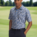 Under Armour Playoff 3.0 Printed Polo Shirt - Blue Atlantis/White/Midnight Navy