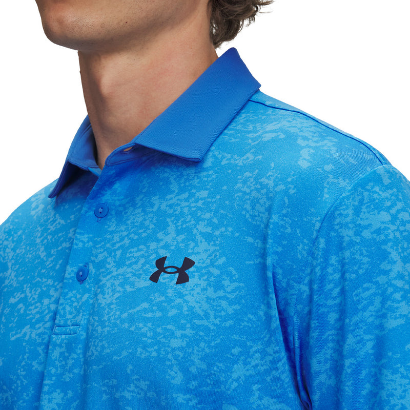 Under Armour Playoff 3.0 Printed Polo Shirt - Blue Atlantis/Viral Blue/Midnight Navy