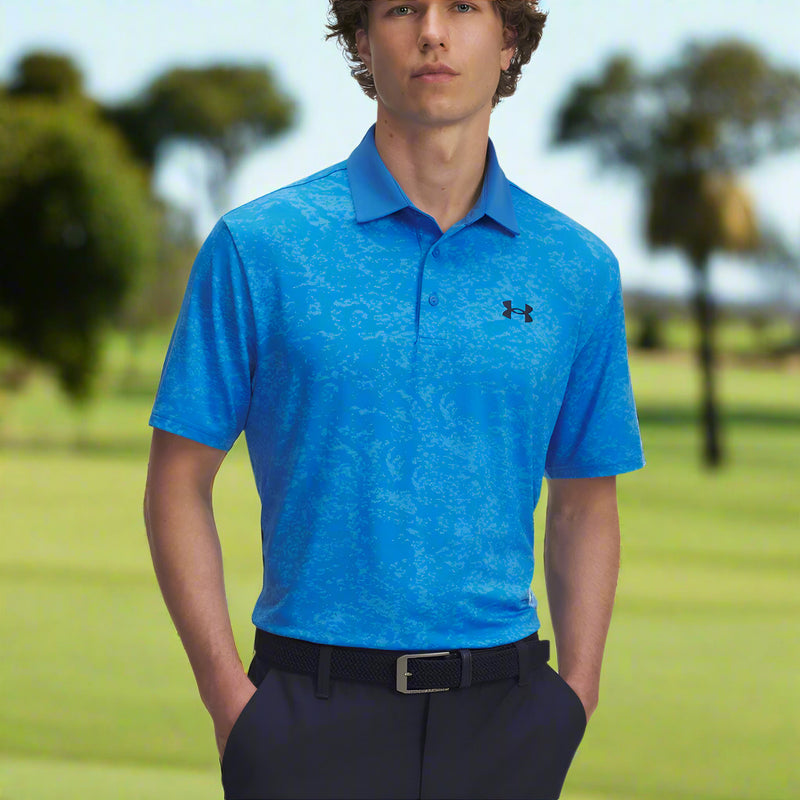Under Armour Playoff 3.0 Printed Polo Shirt - Blue Atlantis/Viral Blue/Midnight Navy