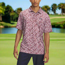 Under Armour Playoff 3.0 Printed Polo Shirt - Tourmaline Pink/Dark Maroon/Midnight Navy