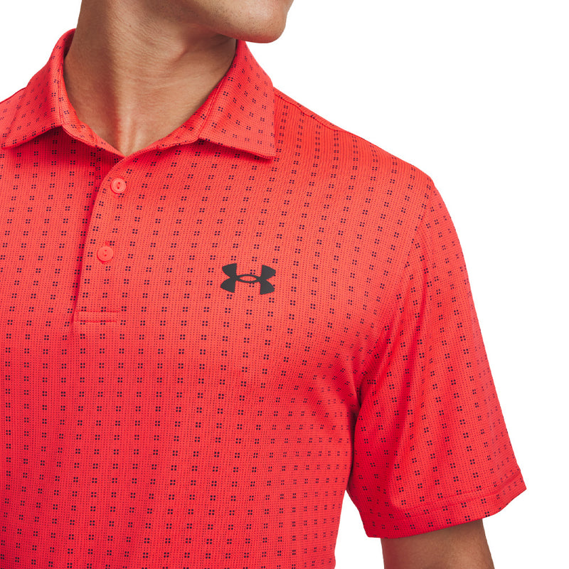 Under Armour Playoff 3.0 Printed Polo Shirt - Racer Red/Black/Black