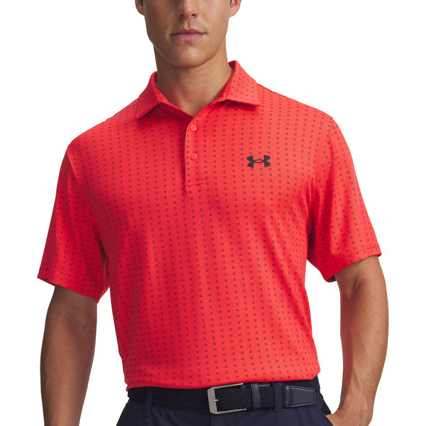 Under Armour Playoff 3.0 Printed Polo Shirt - Racer Red/Black/Black