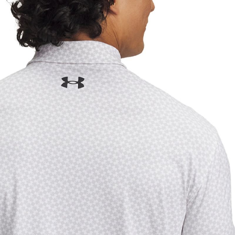 Under Armour T2G Printed Polo Shirt - White/Halo Gray/Black