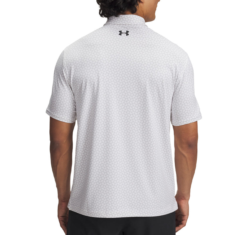 Under Armour T2G Printed Polo Shirt - White/Halo Gray/Black