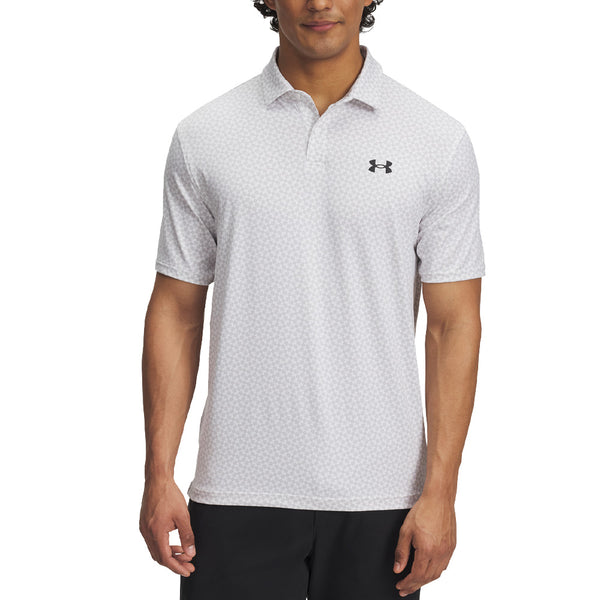 Under Armour T2G Printed Polo Shirt - White/Halo Gray/Black