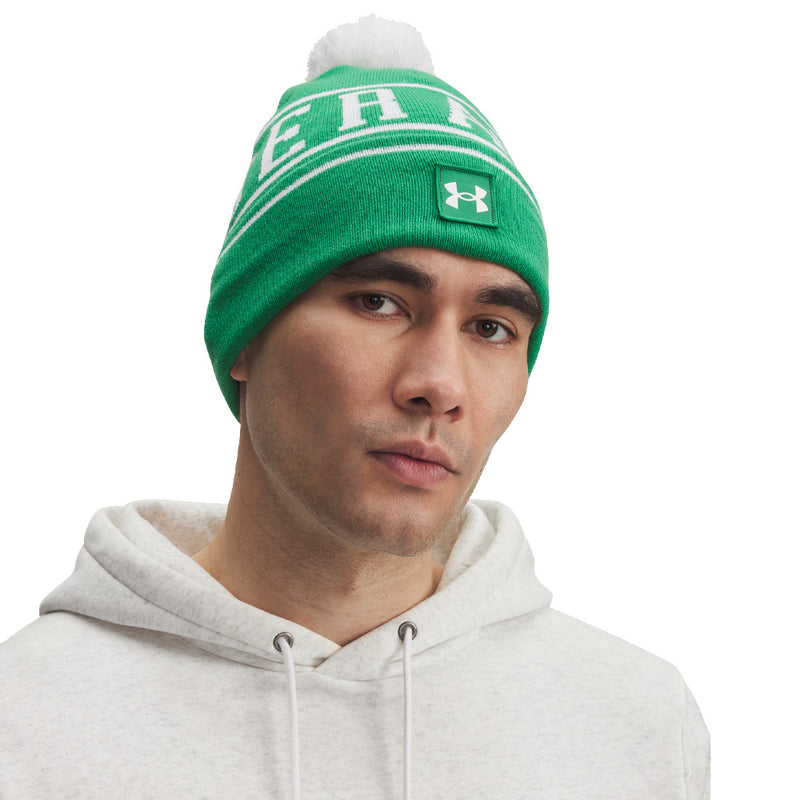Under Armour Halftime Pom Beanie - Team Kelly Green/White/White