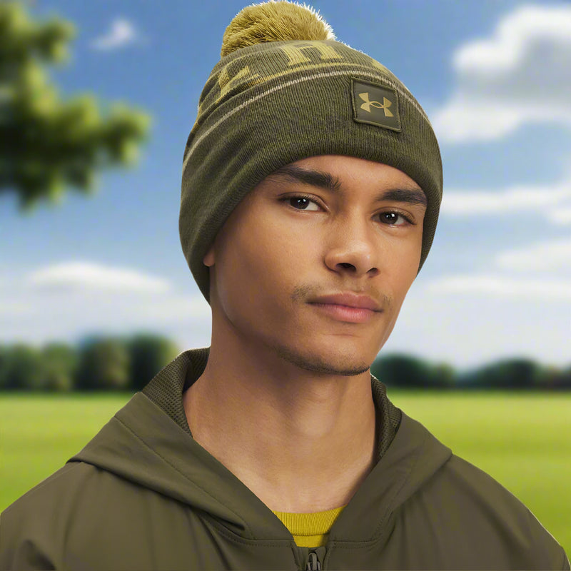 Under Armour Halftime Pom Beanie - Expedition Green/Canteen Green/Canteen Green