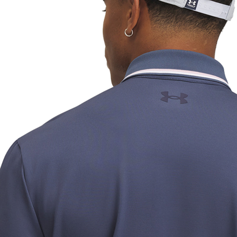 Under Armour Playoff 3.0 Rib Polo Shirt - Downpour Grey/Prime Pink/Midnight Navy