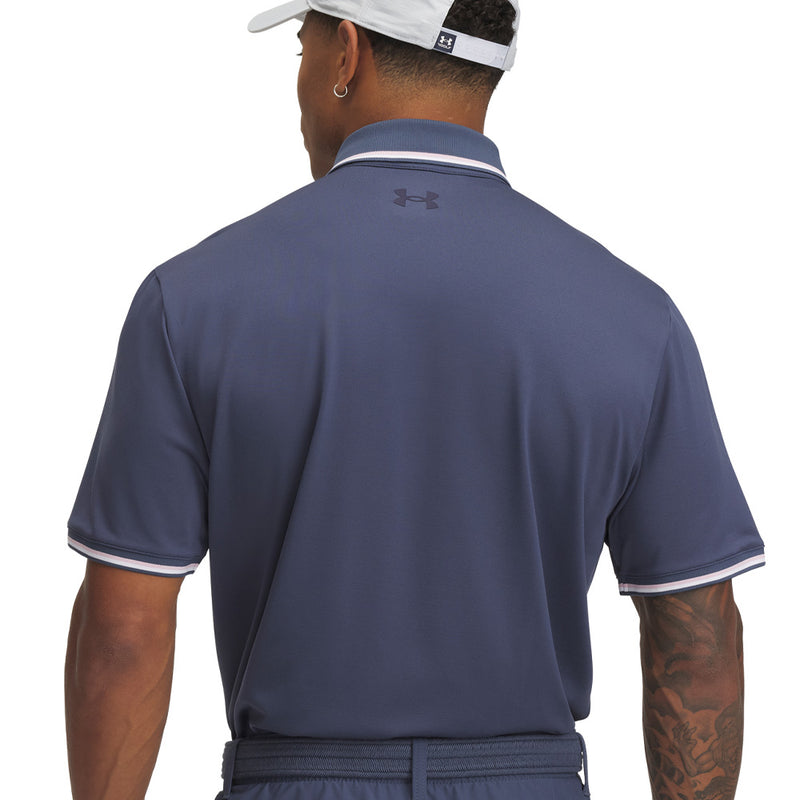 Under Armour Playoff 3.0 Rib Polo Shirt - Downpour Grey/Prime Pink/Midnight Navy