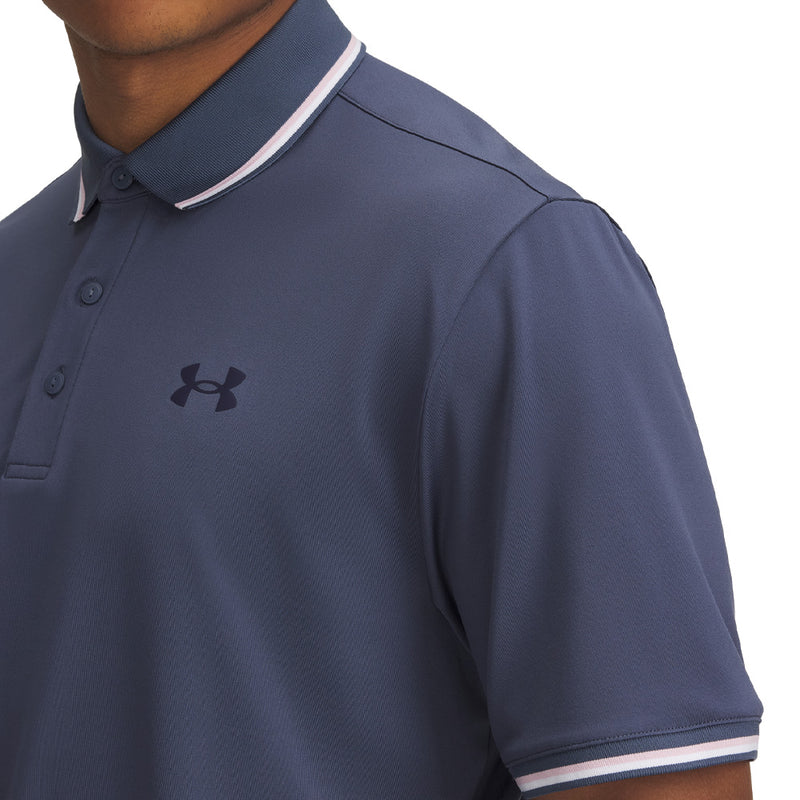 Under Armour Playoff 3.0 Rib Polo Shirt - Downpour Grey/Prime Pink/Midnight Navy