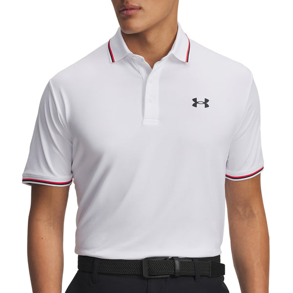 Under Armour Playoff 3.0 Rib Polo Shirt - White/Racer Red/Black