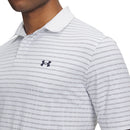 Under Armour Drive Chill Printed Polo Shirt - White/Blue Calm/Midnight Navy