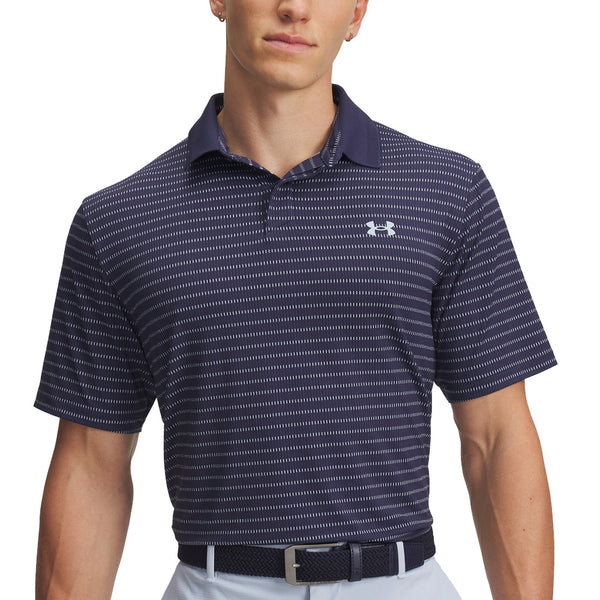 Under Armour Drive Chill Printed Polo Shirt - Midnight Navy/Washed Navy/Blue Calm