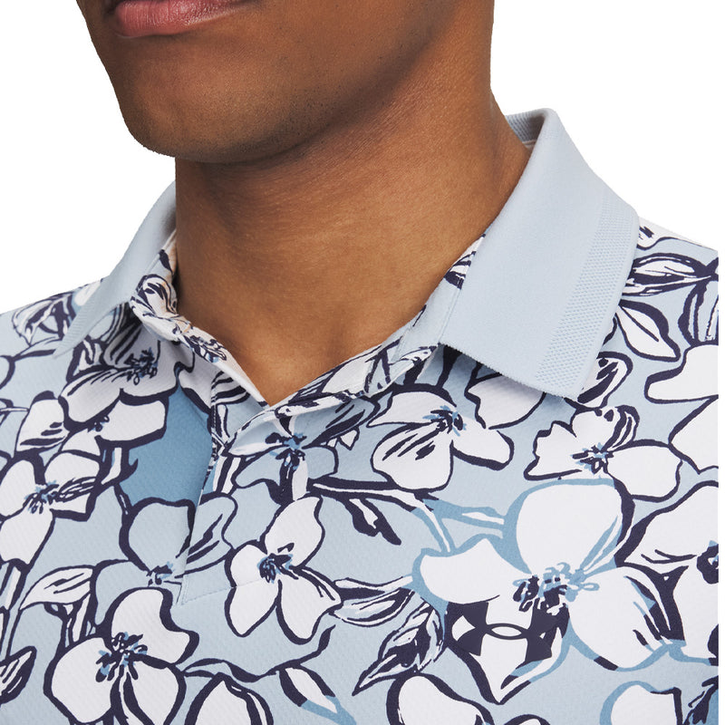 Under Armour Drive Chill Printed Polo Shirt - Blue Calm/White/Midnight Navy