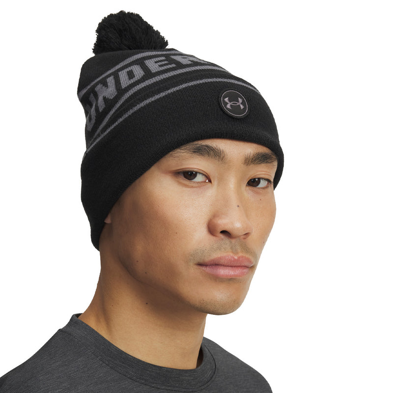 Under Armour Drive Pom Beanie - Black/Castlerock/Castlerock