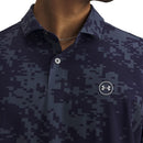 Under Armour Drive Chill Printed Polo Shirt - Midnight Navy/Halo Gray