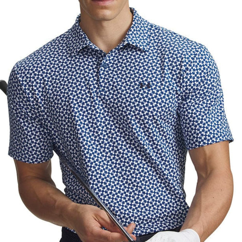 Under Armour T2G Printed Polo Shirt - Varsity Blue/White/Midnight Navy