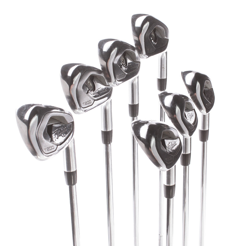 Titleist T-200 Steel Mens Right Hand Irons 5-GW Stiff - AMT Tour White