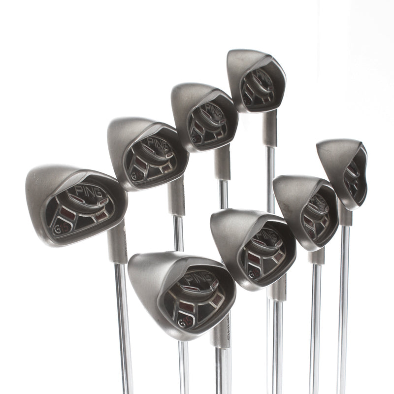 Ping G-15 Steel Mens Right Hand Irons 4-SW White Dot Stiff - Steel