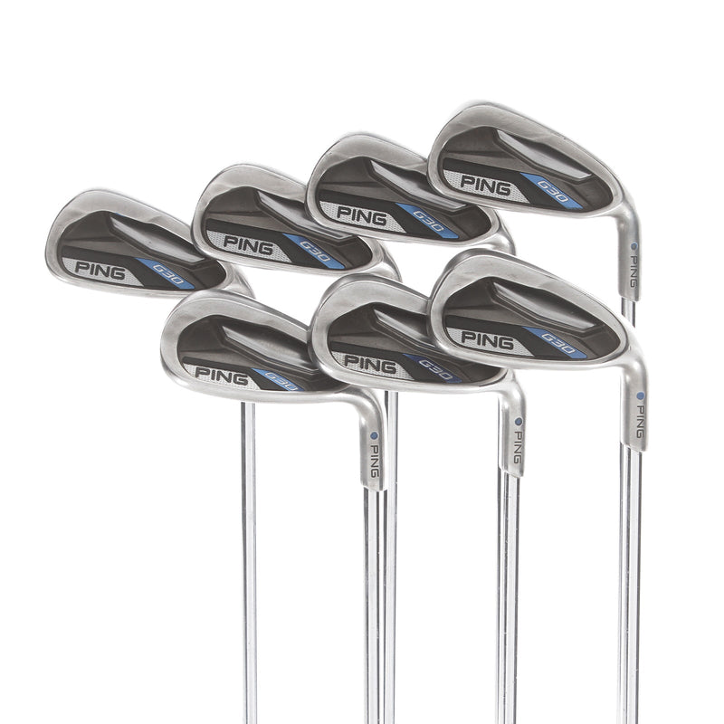 Ping G-30 Steel Mens Right Hand Irons 5-SW Blue Dot 1* Upright Regular - CFS Distance 85g
