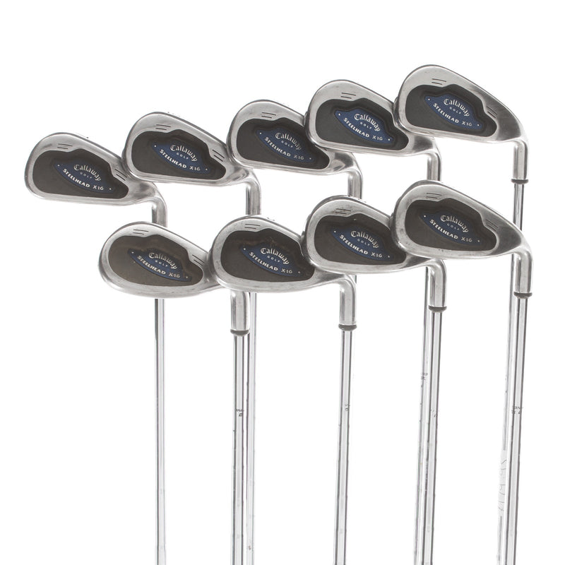 Callaway Steelhead x 16 Steel Mens Right Hand Irons 3-SW Uniflex - Callaway/Steel