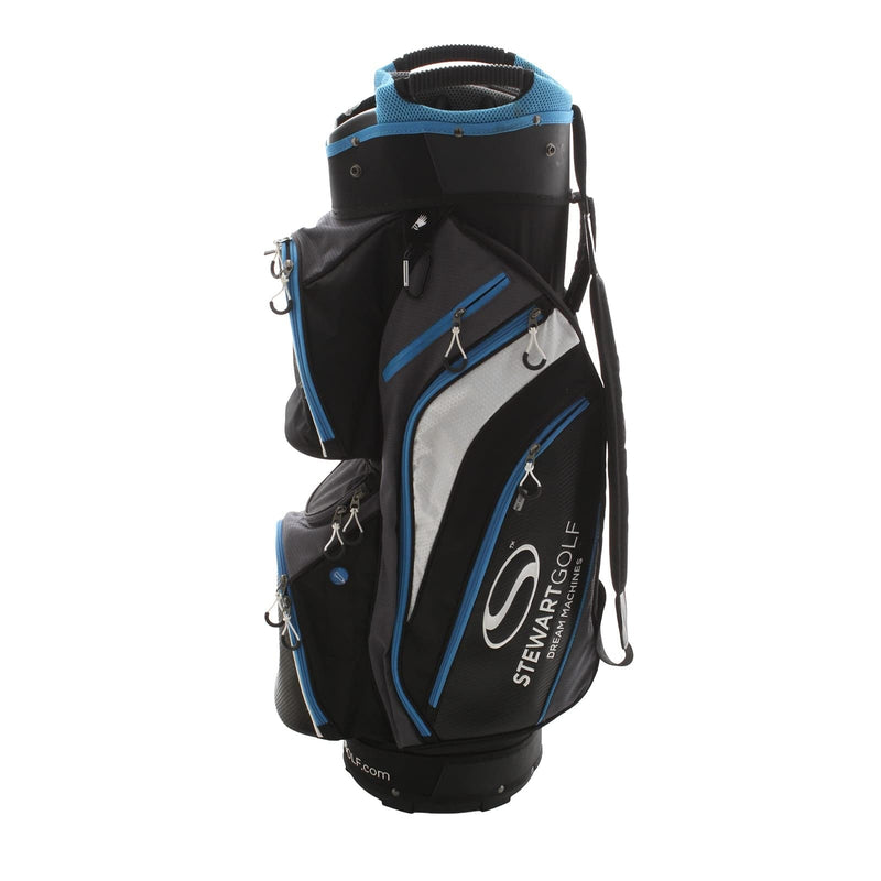 Stewart Sport Drive Cart Bag - Back/White/Blue/Grey