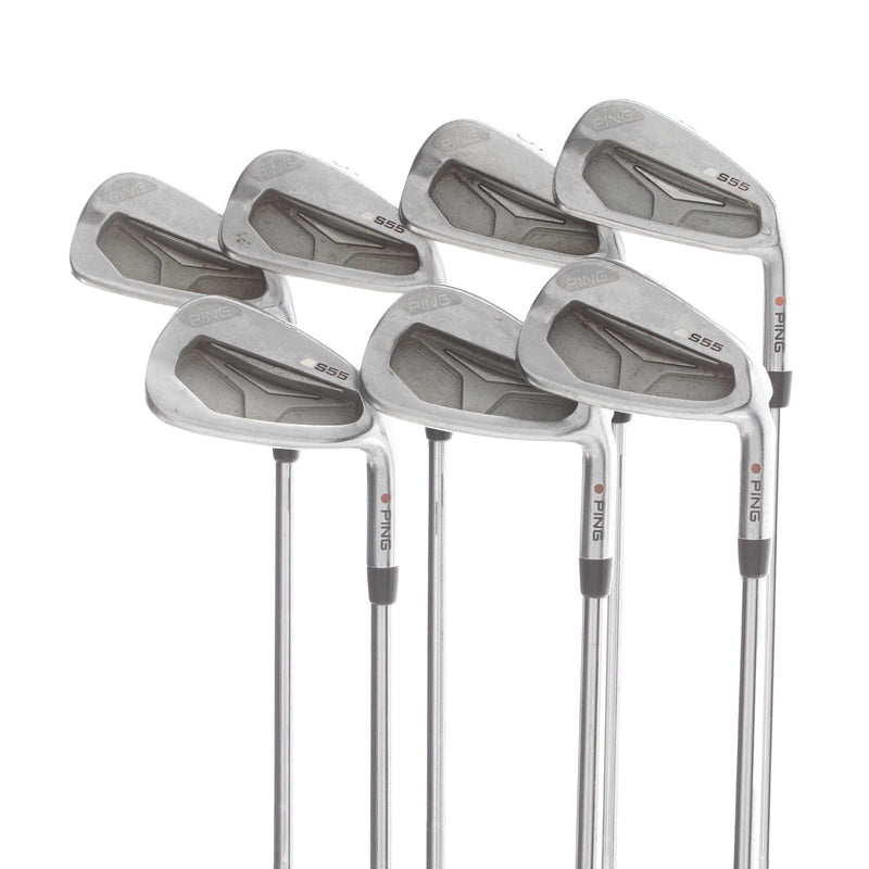 Ping S-55 Steel Mens Right Hand Irons 4-PW 2* Flat Stiff - KBS Tour 120 g