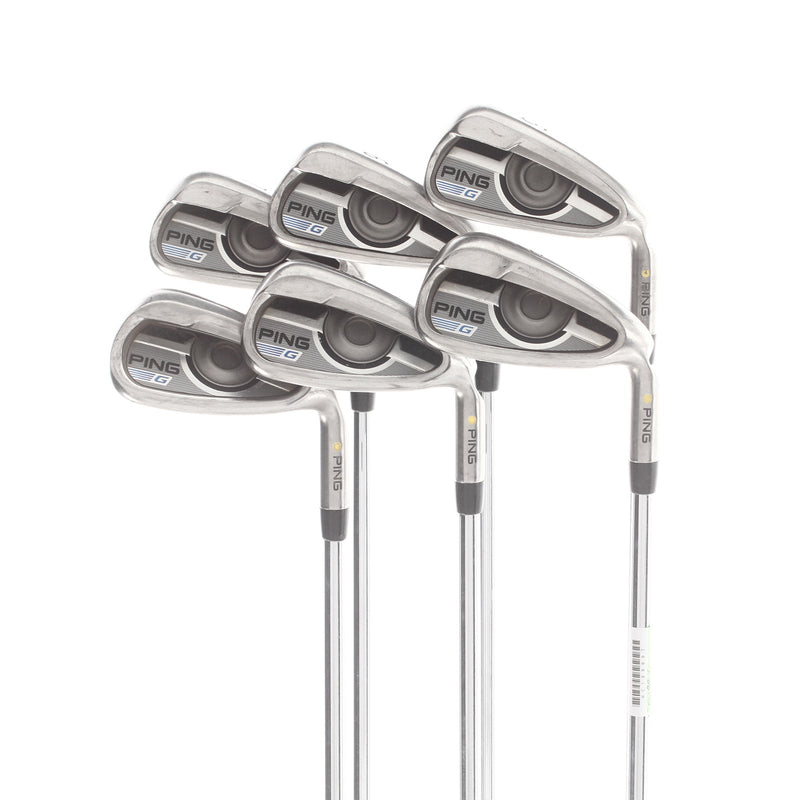 Ping G Series Steel Mens Right Hand Irons 5-PW Yellow Dot 1.5* Upright Regular - Ping AWT 2.0