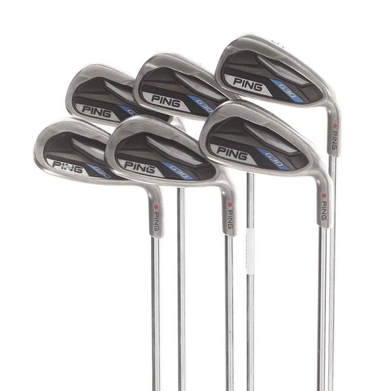 Ping G30 Steel Mens Right Hand Irons 6-SW Red Dot 0.75* Flat Senior - Ping Distance CFS