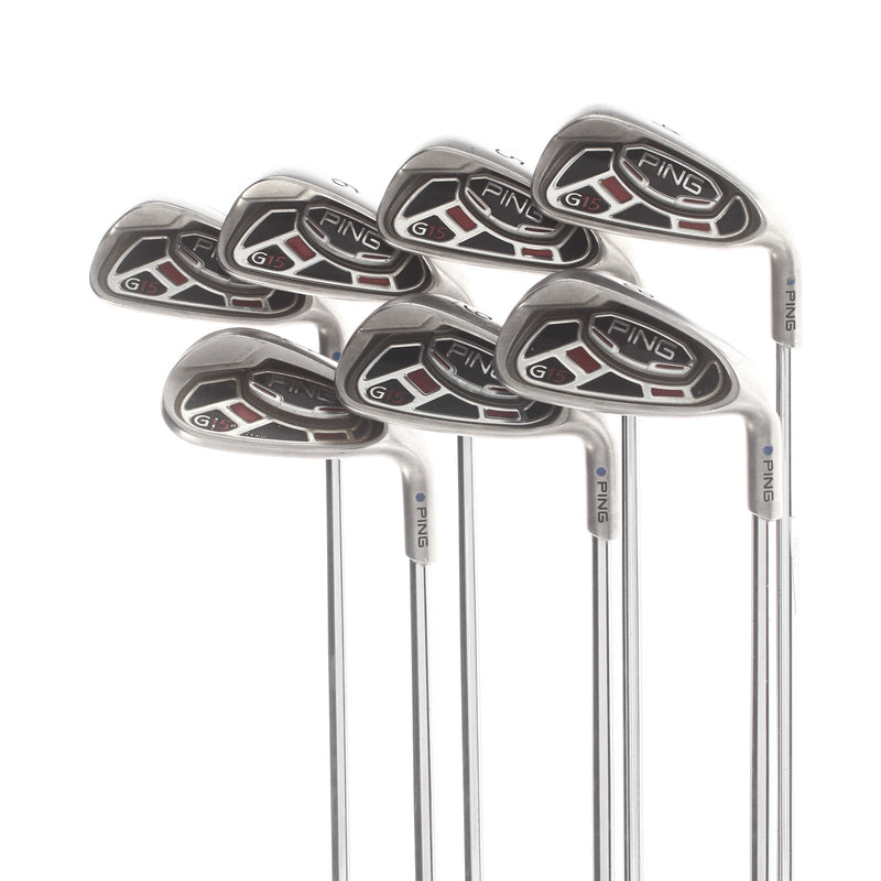 Ping G15 Steel Mens Right Hand Irons 4-SW Blue Dot 0.75* Upright Regular - Ping AWT