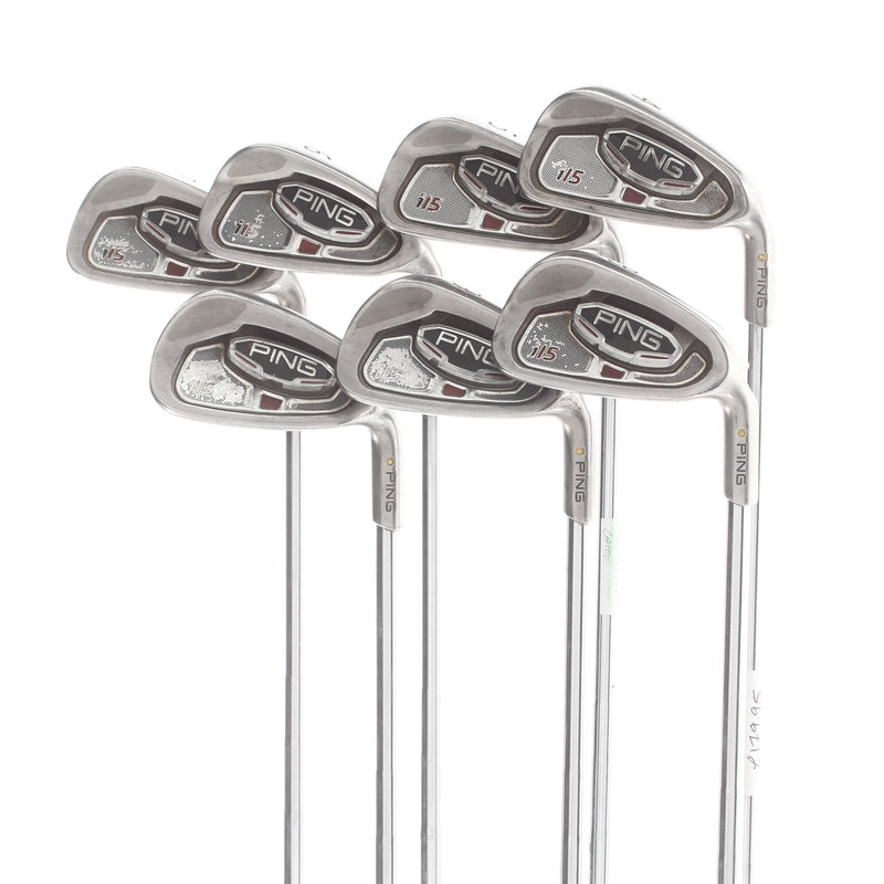 Ping i15 Steel Mens Right Hand Irons 4-PW Yellow Dot 1.5* Upright Stiff - Ping