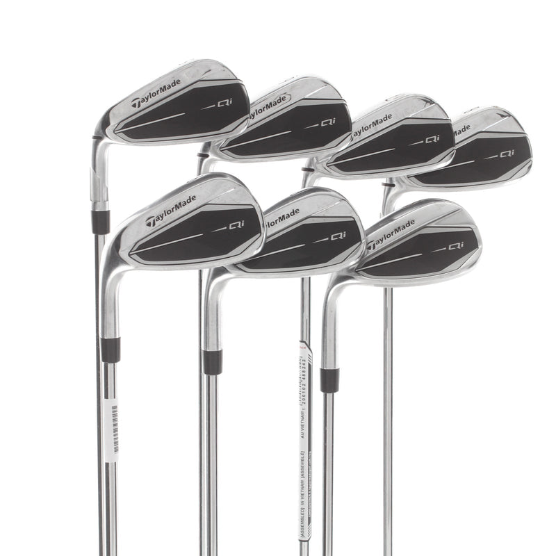 TaylorMade Qi Steel Mens Left Hand Irons 5-SW Regular - KBS Max 85