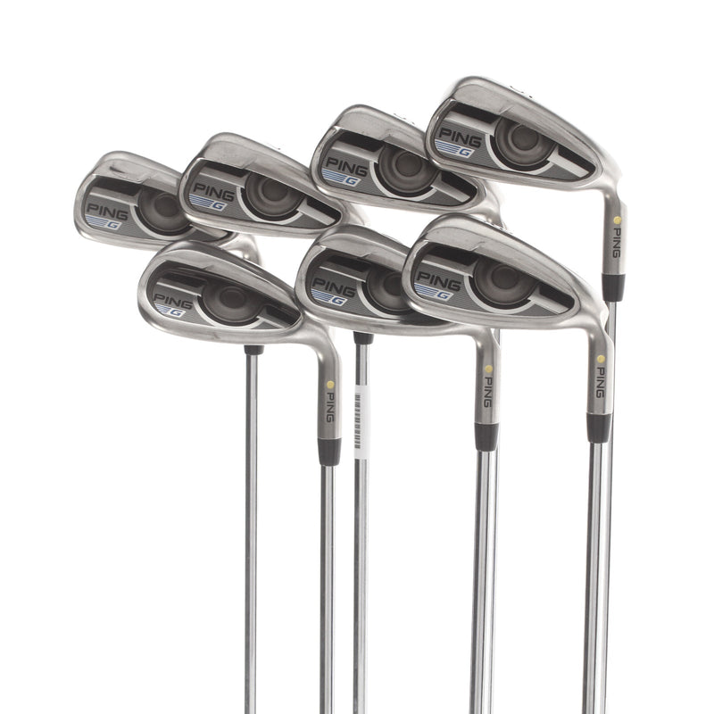 Ping G Series Steel Mens Right Hand Irons 5-SW Yellow Dot 1.5* Upright Regular - AWT 2.0