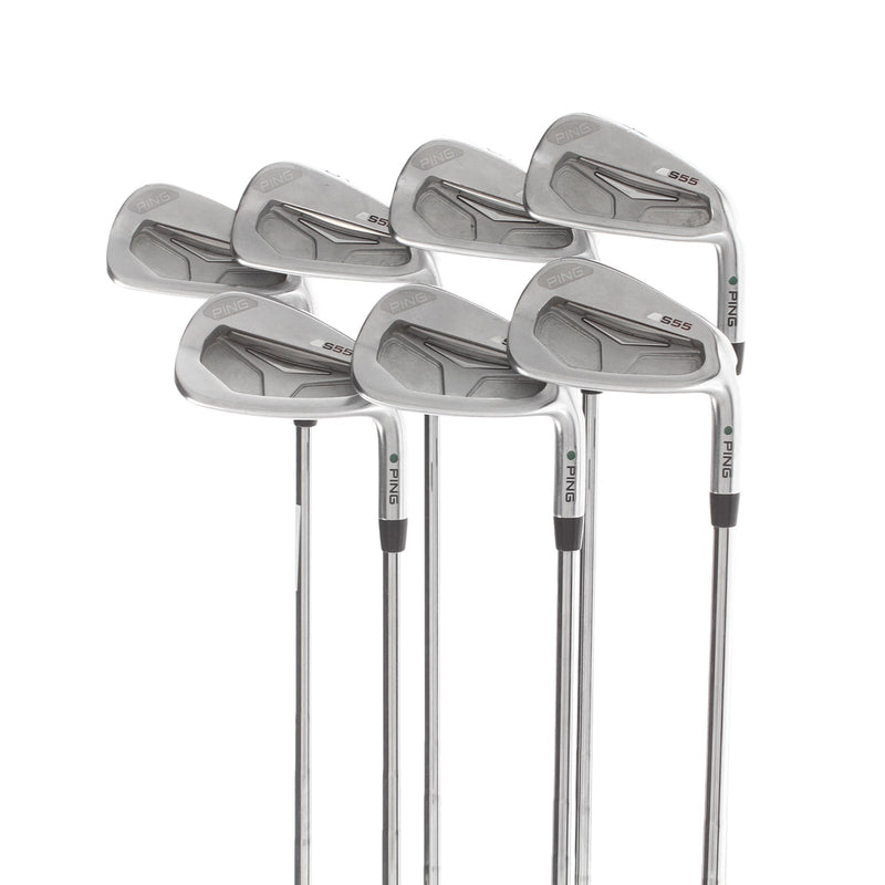 Ping S55 Steel Mens Right Hand Irons 4-PW Green Dot 2.25* Upright Stiff - Ping CFS