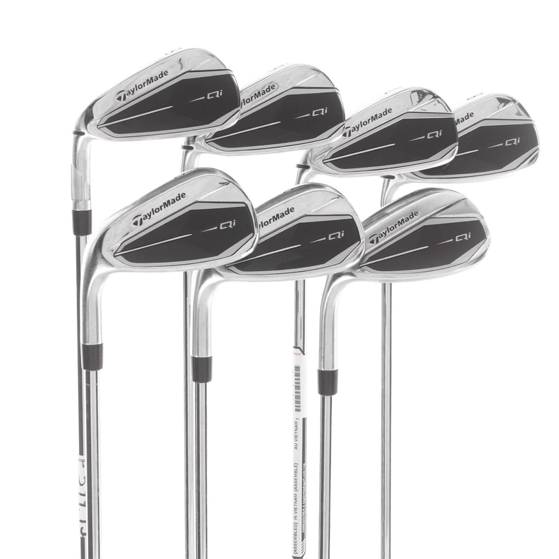 TaylorMade Qi Steel Mens Left Hand Irons 5-SW Regular - KBS Max 85
