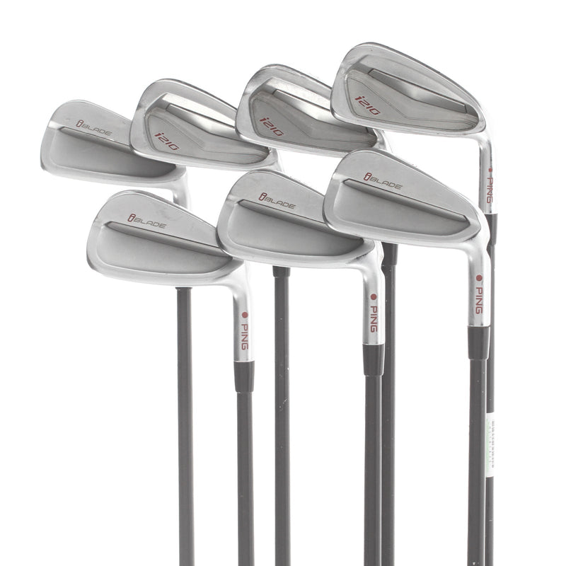 Ping i210 Graphite Mens Right Hand Irons 3-9 Red Dot 1* Flat Extra Stiff - KBS Tour C-Taper Limited