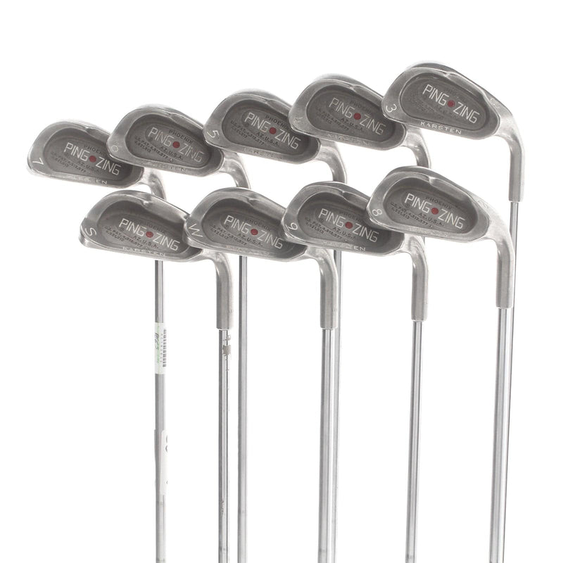 Ping Zing Steel Mens Right Hand Irons 3-SW Red Dot 0.75* Flat Regular - Ping Karsten JZ
