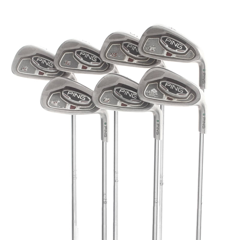 Ping i15 Steel Mens Right Hand Irons 4-PW Green Dot 2.25* Upright Stiff - Ping Z-Z65
