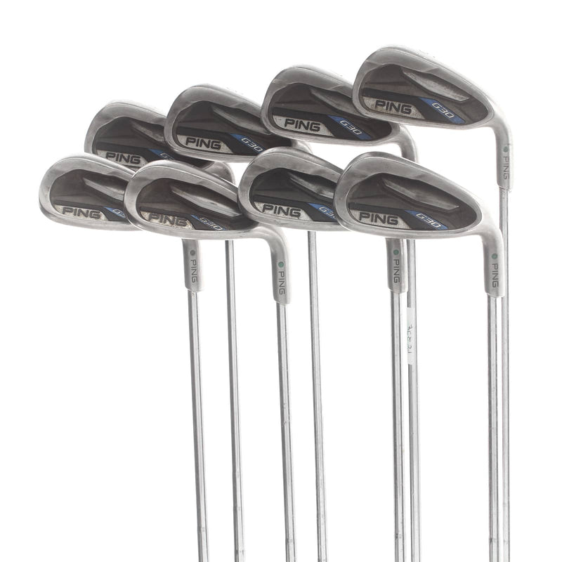 Ping G30 Steel Mens Right Hand Irons 6-UW+SW+LW Green Dot 2.25* Upright Regular - Ping CFS Distance