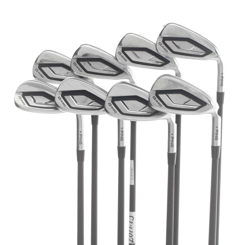 Ping G440 Graphite Mens Right Hand Irons 5-SW Green Dot 2* Upright Regular - Ping Alta CB AWT