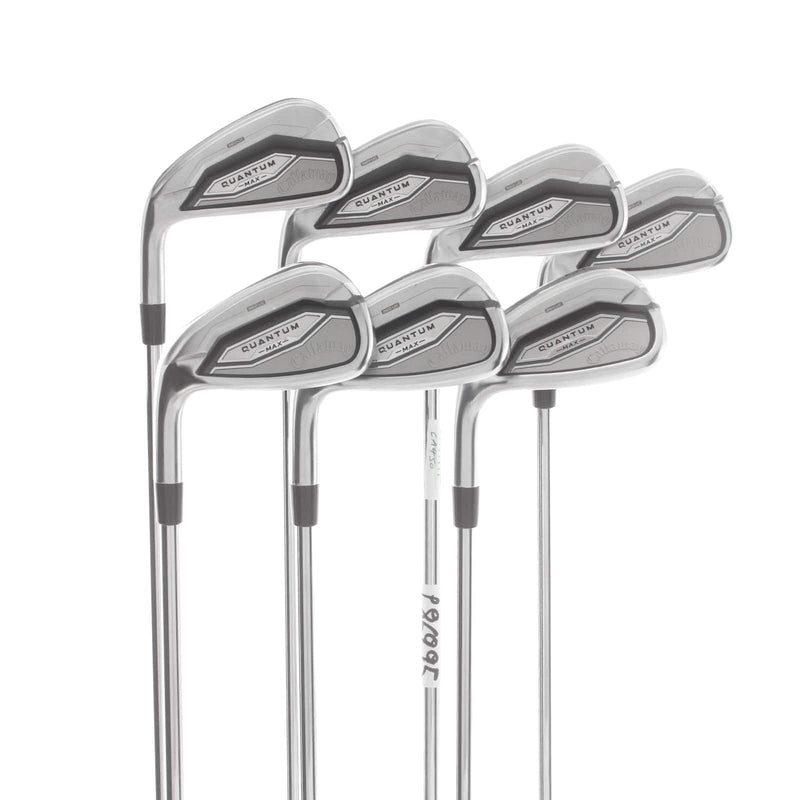 Callaway Quantum Max Steel Mens Left Hand Irons 5-GW Regular - KBS Max 90