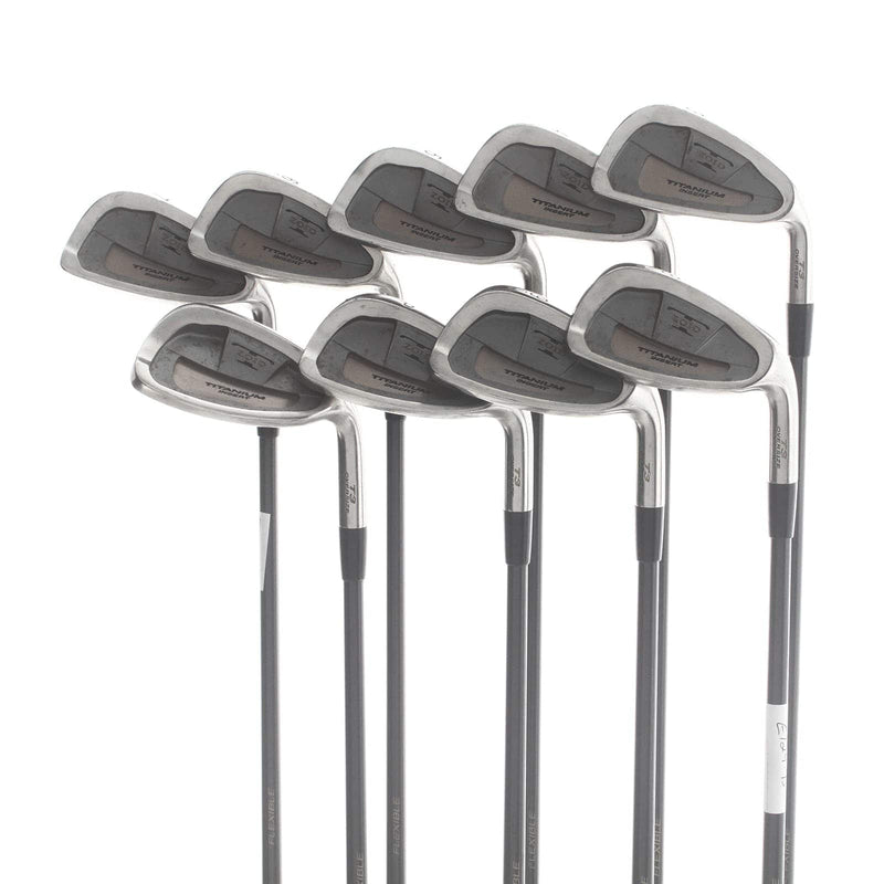 Mizuno T-Zoid Oversize T-3 Graphite Mens Right Hand Irons 3-SW Regular - Mizuno Turbo Gold