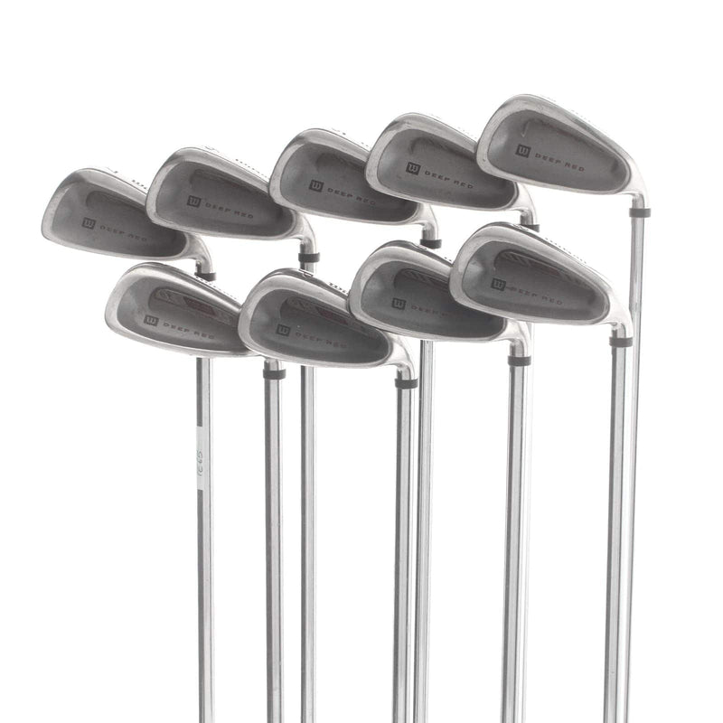 Wilson Deep Red Steel Mens Right Hand Irons 3-SW Stiff - Wilson Fat Shaft
