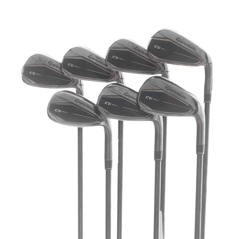 TaylorMade Qi Gun Metal Steel Mens Right Hand Irons 5-SW Regular - KBS Max MT 85