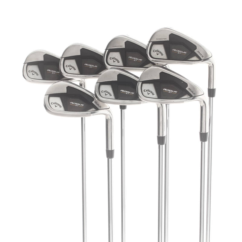Callaway Rogue ST Max Steel Mens Right Hand Irons 6-GW+AW Regular - True Temper Elevate MPH 95