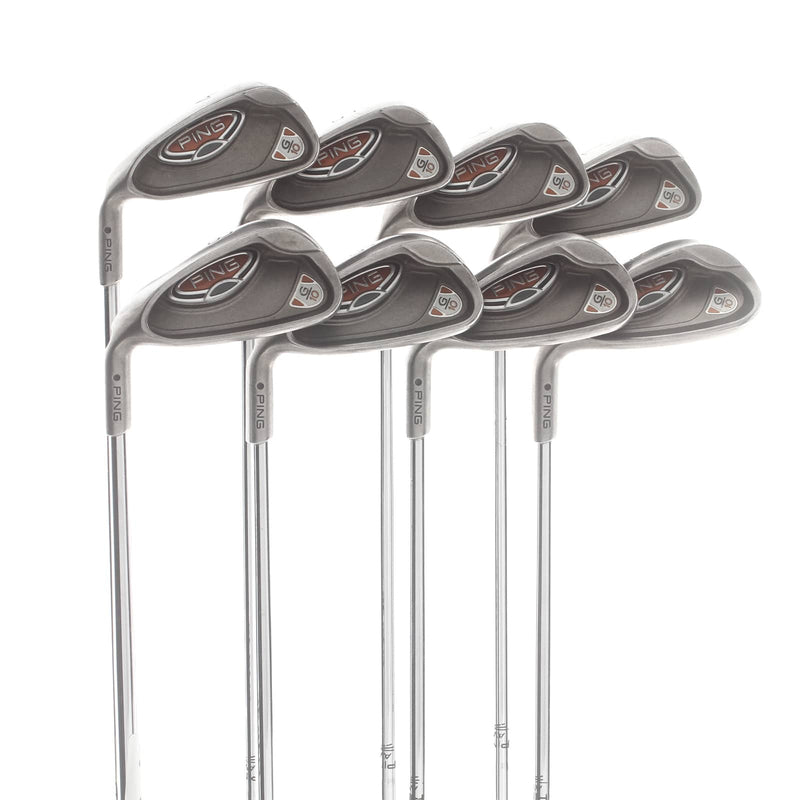 Ping G10 Steel Mens Left Hand Irons 4-SW Black Dot Stiff - Ping AWT
