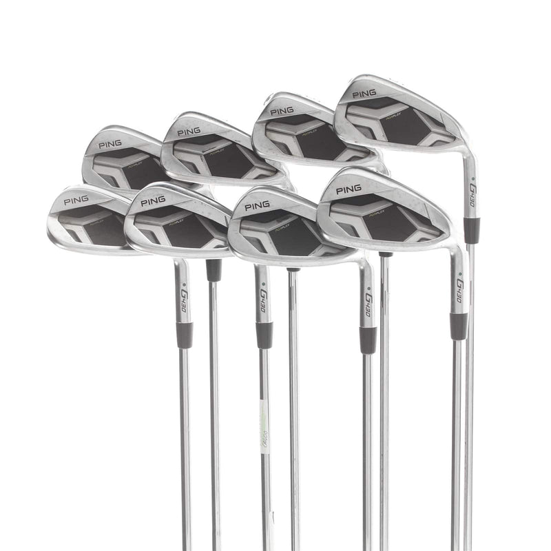 Ping G430 Steel Mens Right Hand Irons 5-SW+GW Gold Dot 2* Upright Stiff - AWT 2.0