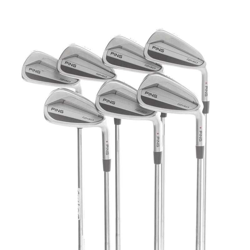 Ping i240 Steel Mens Right Hand Irons 4-PW Red Dot 1* Flat Stiff - KBS Tour 120