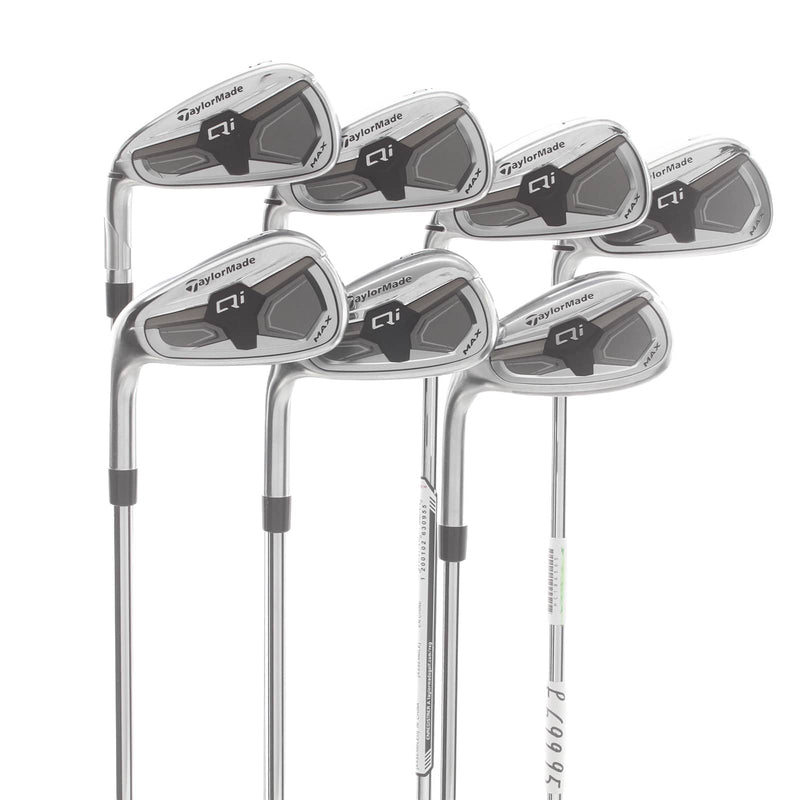 TaylorMade Qi Max Steel Mens Left Hand Irons 5-SW Regular - KBS Max 85